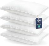 Utopia Bedding Pillows 4 Pack Standard Size, (White) Hotel Quality Pillows, Brushed Fabric, Bed Pillow for Back, Stomach or Side Sleepers 50 x 75 cm (20 x 30 Inch)