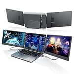 14’’ Laptop Screen Extender, Triple Monitor Portable Laptop Screen Extender, 120% sRGB 78% NTSC,1080P FHD Dual Monitor for Laptop, HDMI/Type-C Triple Monitor Extender for Mac Android & Windows