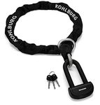 KOHLBURG 6 kg massive motorcycle security chain lock - 150cm long with our highest Security Level 10plus of 10 - heavy duty 13mm steel chain as anti theft motorcycle lock, scooter & ebike lock