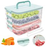 Pletpet 4 Layers Deli Meat Container, Meat Container for Fridge with Tong Lunch Meat and Cheese Container for Fridge Bacon Freezer Storage Containers for Raw Meat，Dumplings and Cheese