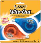 BIC Wite-Out Brand EZ Correct Correction Tape, 12 Metres, 2-Count Pack of White Correction Tape, Fast, Clean and Easy to Use Tear-Resistant Tape Office or School Supplies