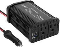 ALLWEI 300W Car Power Inverter DC 12V to 110V AC Power inverters for Vehicles Converter USB-C PD65W/18W USB Fast Charging Ports Car Charger Adapter (Black)