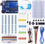REES52 UNO Starter Kit for Compatible with Arduino Uno R3, Frame Sensor, 1 Digit 7-Segment Display, Resistance Card, Breadboard, 65 Jumper Wire and Buzzer