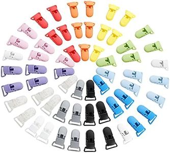 60 Pieces Pacifier Clips Holders Plastic Suspender Clips for Pacifiers Baby Pacifier Clips for DIY Teething Toys Baby Blankets Bib,12 Colors