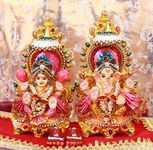 Kumhart Handcrafted Pair of Clay Laxmi Ganesh Murti | Lord Ganesha Lakshmi Idol | Laxmi Ganesh Idol for Diwali | Eco Friendly Laxmi Ganesha | Home Décor Gift Item Decorative Showpiece16