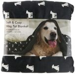 PAWPOURRI Premium Ultra Soft and Warm Pet Blanket for Dogs & Cats | Multipurpose Comfy Blanket | 100% Polyester - Black - (Size - 125 Cm X 150 Cm)