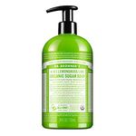 Dr Bronner's 4-in1 Organic Sugar, Lemongrass & Lime Pump Soap, Made with Organic Ingredients, Used for Hands, Body, Face and Hair, Certified Fair Trade & Vegan Friendly, 710ml Recycled Bottle