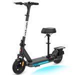 Gotrax Eclipse Ultra Saddle Electric Scooter, 500W Motor 20 Mph Speed 38 Miles Range 10" Pneumatic Tire with Front and Rear Double Suspension, Double Drum Brake Foldable E Scooter with Seat for Adult