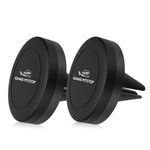 GRAND PITSTOP Car Mobile Holder, Universal Magnetic Air Vent Car Mount Sturdy Super Strong Phone Holder for car, for Smartphones, Mini Tablet, Maps and GPS Navigation, 360° Rotation Black (Set of 2)