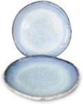 roro Modern Rustic Handmade Ceramic Stoneware, Reactive Rough Edge Coral Plate, 10.5 Inch