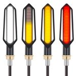 Kinstecks 4PCS Motorcycle Indicators Turn Signal Lights Flowing Motorbike Turning Indicators Daytime Running Lights Brake Lights 12V for Motorcycle Motorbike