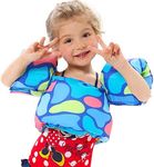 Double Couple Toddler Swim Vest with Sleeves Cartoon Adjustable Strap Swimming Jacket Pool Floaties for Kids 20-50 Pounds Boys and Girls Child