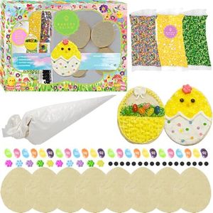 Bakery Bling Easter Chick Cookie Decorating Kit – Pre-Baked Vanilla Egg-Shaped Cookies  – Fun Easter Activity for Kids & Families – Nut-Free, Kosher (8-Count)