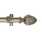 Modern Acorn Curtain Rod Size: 66" - 120", Color: Antique Brass