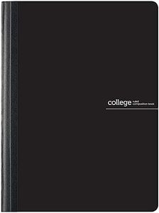 Office Depot Brand Poly Composition Book, Exercise Book, 7 12'' x 9 34'', College Ruled, 160 Pages (80 Sheets), Black