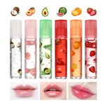 Minkissy 6pcs Lip Gloss Set Fruit Flavored Moisturizing Lipsticks Transparent Lip Plumper Lip Enhancer Keep Your Lips Moisturized and Plumper