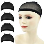 Yamel Stocking Wig Caps Black 4 pieces Stretchy Nylon Wig Caps for Women