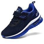 MEHOTO Kids Boys Girls Shoes Running Sneakers Air Tennis Walking Jogging Athletic Sport Lightweight Breathable Sneakers DarkBlue Big Kids Size 4