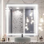 VENETIAN IMAGE 36 x 36 Inch LED Bathroom Mirror, Wall Mounted Anti-Fog Large Dimmable Lighted (36x36)