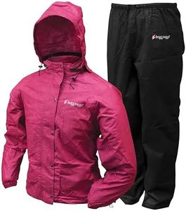 Frogg Toggs All Purpose Women's Rain and Wind Suits, Cherry/Black, Large