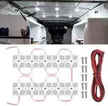 Nilight 40Leds Van Interior Light Kits 12V White Led Ceiling Lighting Kits for Truck Van RV Boats Caravans Trailers Lorries Ducato Transit （10 Modules）, 2 Years Warranty