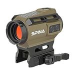 SPINA OPTICS Solar Energy Red Dot Sight 1x20mm Micro Rifle Scope 2 MOA Reflex Sight with Dot/Cross Circle Reticle and 7 Brightness Levels, with QD Mount Scope Mount (tan)