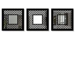 Art Street Engineered Wood Decorative Wall Mirror Block Design Black Set of 3 Square Shape Mirror for Home Decoration & Wall Decoration- Size-13.2 X 13.2 Inches, Framed