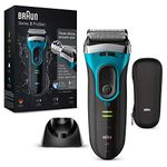 Braun Series 3 ProSkin 3080s Wet and Dry Electric Shaver for Men/Rechargeable Electric Razor, Blue