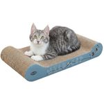 TRIXIE Wild Cat Scratching Board – Robust Corrugated Cardboard Cat Scratcher with Catnip – Satisfies Natural Scratching Instinct & Protects Furniture – 41 × 24 × 7 cm