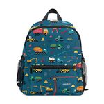 Animal Paw Kids Backpack, Toddler Schoolbag Preschool Bag Travel Backpack for Little Boy Girl, Construction Machines, One Size, Travel Backpacks