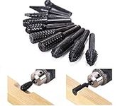 10PCS Wood Carving File Drill Bits 6.3mm(1/4") Shank Electrical Tools Woodworking Twist Rasp Chisel Shaped Rotating Embossed Grinding Head, with Special Storage Bag