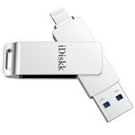 iDiskk Apple Certified 512GB Lightning USB Flash Drive for iPhone Photo Stick?Work with All iPhone Series?,Memory Stick Photo External Storage for iPhone iPad, MacBook and PC,Touch ID Encryption