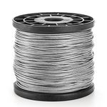 Yarlung 1/16Inch x 500Feet Wire Rope Cable, Stainless Steel Braided Wire Stranded Rope Vinyl Coated Aircraft Cable for Outdoor Clothesline, Trellis, String Lights, 7x7 Strands Core