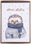 Graphique Cozy Hedgehog Holiday Cards | Pack of 15 Cards with Envelopes | Christmas Greetings | Gold Foil and Glitter Accents | Boxed Set | 3.25" x 4.75"
