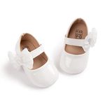 Sonsage Infant Baby Girls Bowknot Mary Jane Toddler PU Leather Soft Sole Princess Wedding Dress First Walking Flats Prewalker Newborn Ballet Shoes