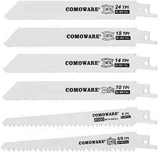 COMOWARE Reciprocating Saw Blade Set, Metal/Wood Cutting Pruning Set, Sawzall Reciprocating Saw Blade Set, Long Life and Sharp, 6Pcs