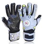 GK Saver Kids Football Goalkeeping Gloves Champ 02 Grey Youth Negative Cut | Size 4-7 | Savefingers Soccer Goalie Gloves(Grey Size 6)