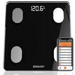 Konquest Smart Digital Bathroom Scale, Wireless Bluetooth BMI, Body Weight, Fat, Body Composition Analyzer with Smartphone App (400 lbs) (Black)