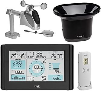 TFA Dostmann Weather Pro 35.1161.01 Wireless Weather Station with Wind Gauge, Rain Gauge, Outdoor Sensor, Weather Forecast with Symbols, Indoor and Outdoor Temperature, Digital, Black