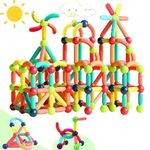 Cable World ® 36+ Assembly Colorful Straw Educational Plastic and Magnatic Building Blocks for Kids (Include 36+ Stick, Multicolour)