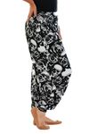 WearAll Plus Size Harem Print Womens Trousers Long Full Baggy Ladies Pants - Skull - 24/26