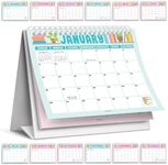 Small Desk Calendar 2025 – 18-Month Standing Flip Calendar for Desk, Compact Desk Calendar 2025-2026, Mini Flip Desk Calendar for Office and Home (Doodle Book)