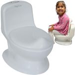 Babycurls Deluxe My First Potty Real Mini Toilet with Lid and Flush Sound Easy Clean WC Educational Loo Training for Kids Toddlers Infants