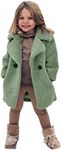 HIUARA 2023 Baby Girls Faux Fur Solid Long Coat Toddler Kids Winter Fleece Jacket Warm Outwear Clothes Thick Trench Coat Soft Comfort Breathable Holiday Outdoor Trips Festival Party Clothing