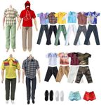 Babeilei 16 Pieces Male Dolls Barbie Ken Doll Clothes and Accories for 11.5 Inch Boy Doll Outfit Including 6 Tops,6 Pants, 2 Beach Shorts,2 Pairs of Shoes