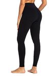 Sunzel Nunaked Workout Leggings for Women, Tummy Control Compression Workout Gym Yoga Pants, High Waist & No Front Seam Small 26" BK