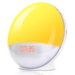 Ledivion Sunrise Alarm Clock, Wake Up Light Alarm with Sunrise/Sunset Simulation, Sunrise Lamp with Snooze Function, 11 Colours 7 Natural Sounds and Built-in Phone Charging Port