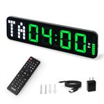 Gym Timer 15'' Large Wall Clocks for Home Gym, Interval Workout Countdown Clock Remote Control for Boxing Crossfit Fitness Tabata Home Gym Accessories