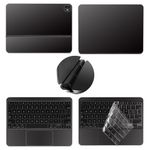 yiodelu 5-in-1 Tablets Decals Sticker for iPad Pro M4 2024 (A2925/A2926) 13 inch Magic Keyboard Protective Skin(Black) with Waterproof Transparent TPU Keyboard Cover