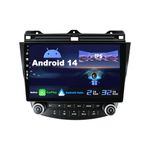 SXAUTO Android 13 IPS Car Stereo For Honda Accord 7th (2002-2007) - 2G+32G - Wireless CarPlay/Android Auto - Rear Camera Free - 10.1 Inch 2 Din - DAB Steering Wheel Fast-boot WIFI Bluetooth DSP